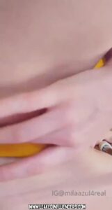 Mila Azul Green Eyes Nudes Busty Caucasian Petite Brown Hair